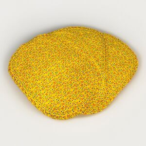 Vintage Handmade Placemats Quilted Set of Four Floral Pattern Yellow Cottagecore